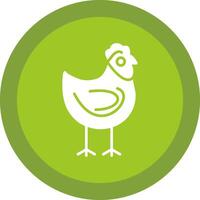 kyckling glyf på grund av cirkel ikon design vektor