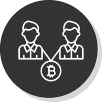 bitcoin handel linje skugga cirkel ikon design vektor