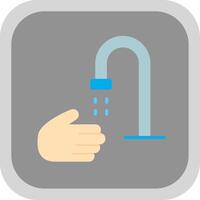 Hand waschen eben runden Ecke Symbol Design vektor