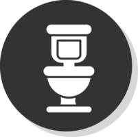 Toilette Glyphe Schatten Kreis Symbol Design vektor