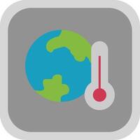 global uppvärmningen platt runda hörn ikon design vektor