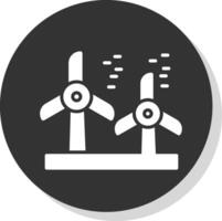 Wind Turbine Glyphe Schatten Kreis Symbol Design vektor