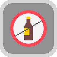 Nein Alkohol eben runden Ecke Symbol Design vektor