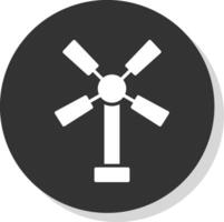 Windmühle Glyphe Schatten Kreis Symbol Design vektor