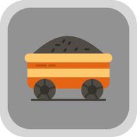 Bergwerk Wagen eben runden Ecke Symbol Design vektor