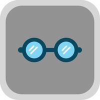 glasögon platt runda hörn ikon design vektor