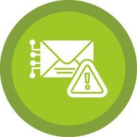 Warnung Mail Glyphe fällig Kreis Symbol Design vektor