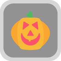 halloween pumpa platt runda hörn ikon design vektor