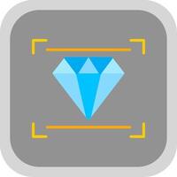 diamant platt runda hörn ikon design vektor