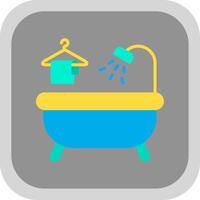 Badewanne eben runden Ecke Symbol Design vektor