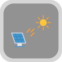sol- kraft platt runda hörn ikon design vektor