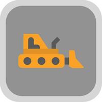 Bulldozer eben runden Ecke Symbol Design vektor