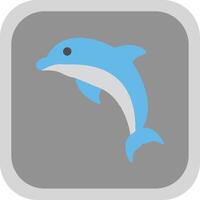 delfin platt runda hörn ikon design vektor