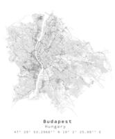 Budapest, Ungern, urban detalj gator vägar Färg Karta , element mall bild vektor
