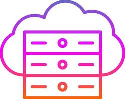 Wolke Server Linie Gradient Symbol Design vektor