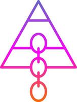 Verknüpfung Pyramide Linie Gradient Symbol Design vektor