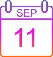 September Linie Gradient Symbol Design vektor