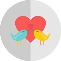 Liebe Vögel eben Rahmen Symbol Design vektor