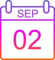 September Linie Gradient Symbol Design vektor