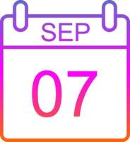 September Linie Gradient Symbol Design vektor