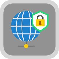 global säkerhet platt runda hörn ikon design vektor