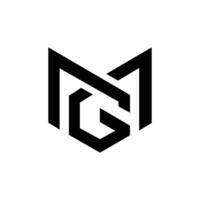 brev mg eller gm första former alfabet kreativ monogram logotyp vektor