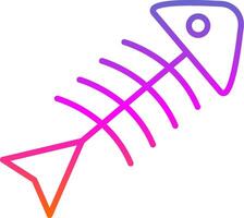 rutten fisk linje lutning ikon design vektor