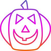 halloween pumpa linje lutning ikon design vektor