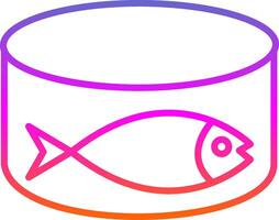 tonfisk kan linje lutning ikon design vektor