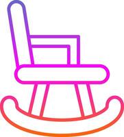 gungande stol linje lutning ikon design vektor