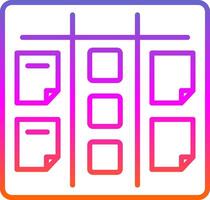 Kanban Linie Gradient Symbol Design vektor