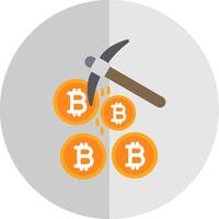 Bitcoin Bergbau eben Rahmen Symbol Design vektor