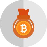 Bitcoin Tasche eben Rahmen Symbol Design vektor