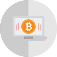 Bitcoin Bergbau eben Rahmen Symbol Design vektor