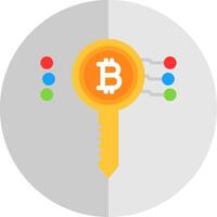 Bitcoin Schlüssel eben Rahmen Symbol Design vektor