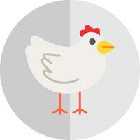 kyckling platt skala ikon design vektor