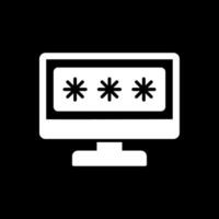 Sicherheit Computer Passwort Glyphe invertiert Symbol Design vektor