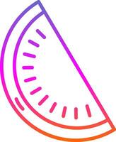 vattenmelon linje lutning ikon design vektor