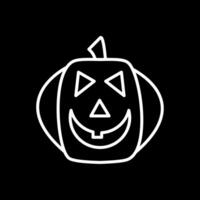 Halloween Kürbis Linie invertiert Symbol Design vektor