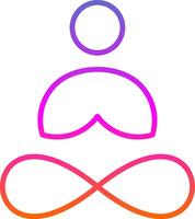 yoga linje lutning ikon design vektor