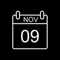 November Linie invertiert Symbol Design vektor