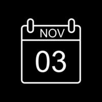 November Linie invertiert Symbol Design vektor