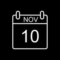 November Linie invertiert Symbol Design vektor