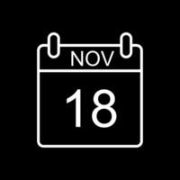 November Linie invertiert Symbol Design vektor