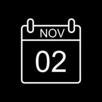 November Linie invertiert Symbol Design vektor