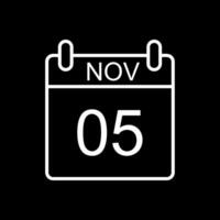 November Linie invertiert Symbol Design vektor