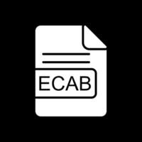 ecab fil formatera glyf omvänd ikon design vektor