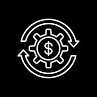 pengar förvaltning linje omvänd ikon design vektor