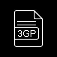 3gp Datei Format Linie invertiert Symbol Design vektor