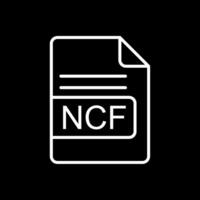 ncf Datei Format Linie invertiert Symbol Design vektor